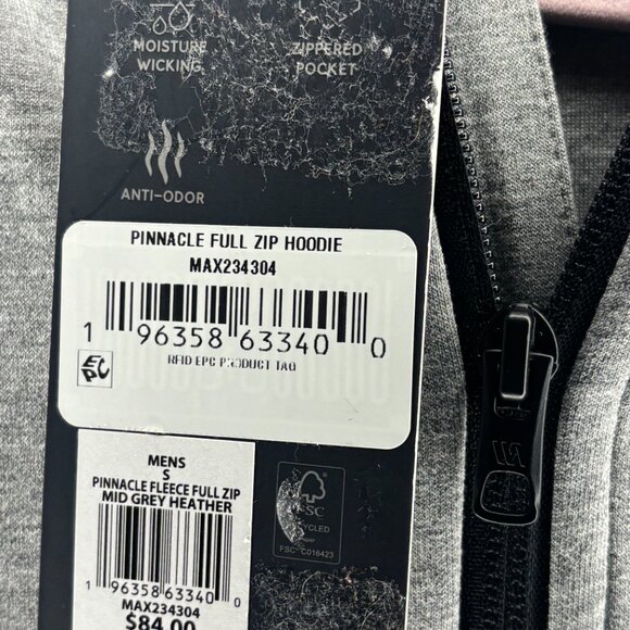 VRST Pinnacle Full Zip Hoodie Men’s Small Gray Performance Fleece NWT - Picture 4 of 6